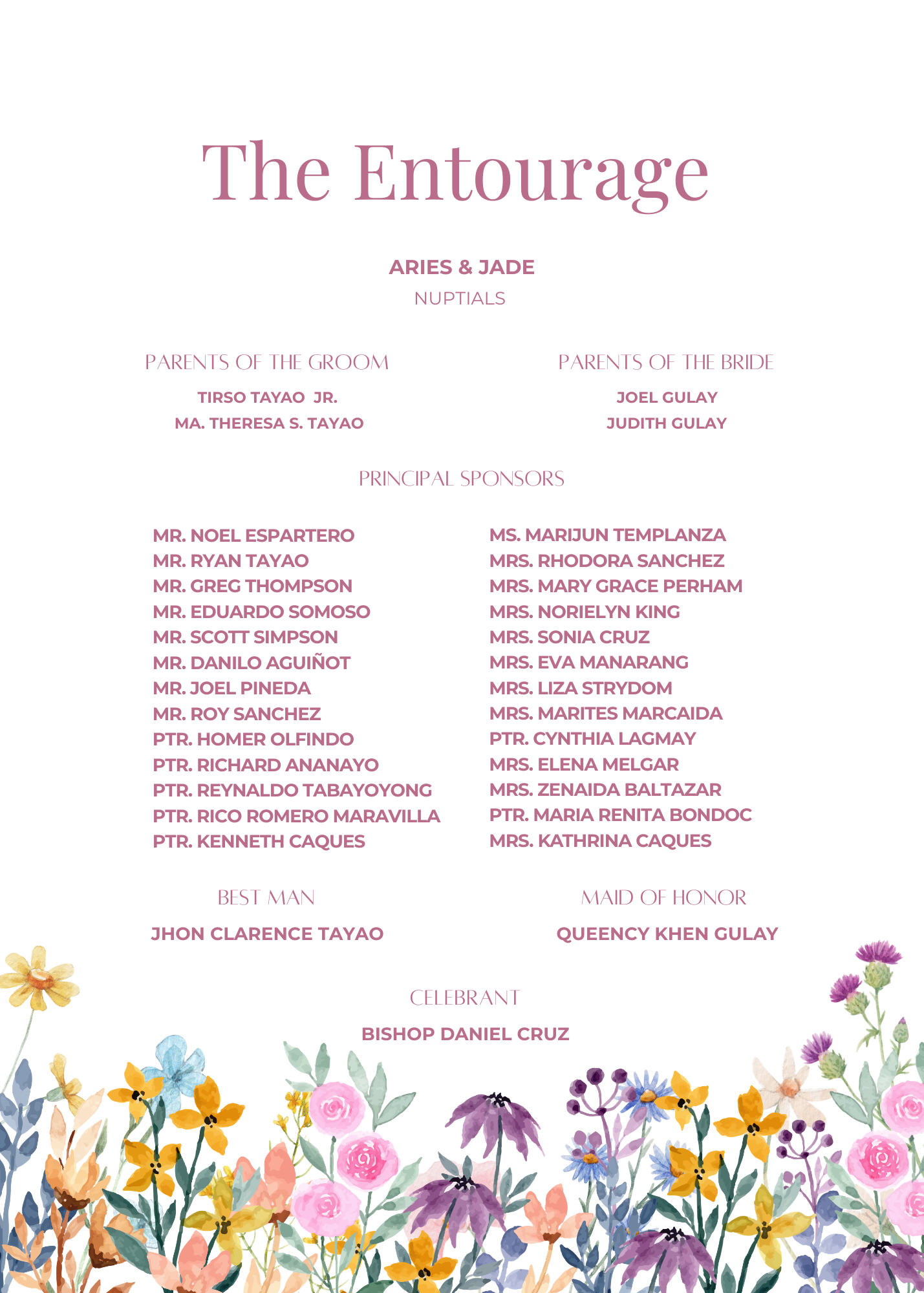 Wedding invitation page 2